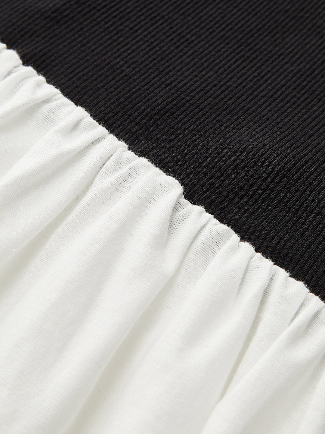 Crew Neck Contrast-Paneled Asymmetric Maxi Dress