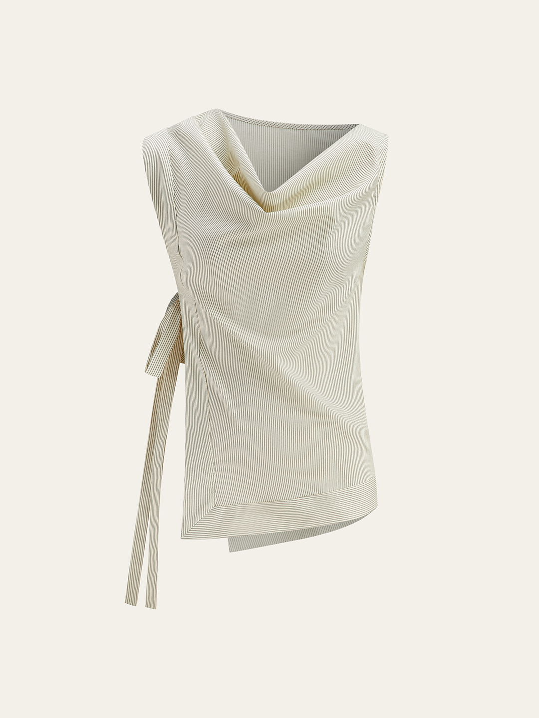 Striped Asymmetric Tie-Side Top