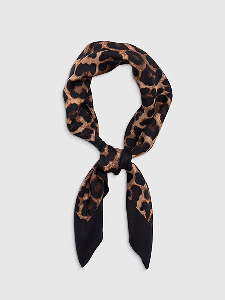 Leopard Print Square Scarf