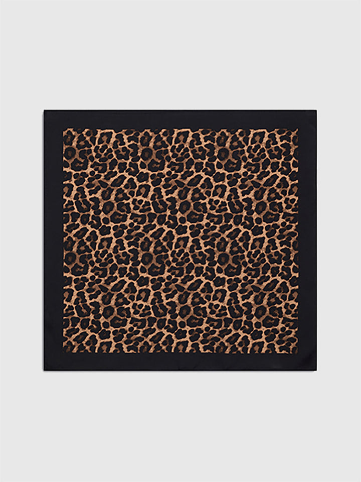 Leopard Print Square Scarf