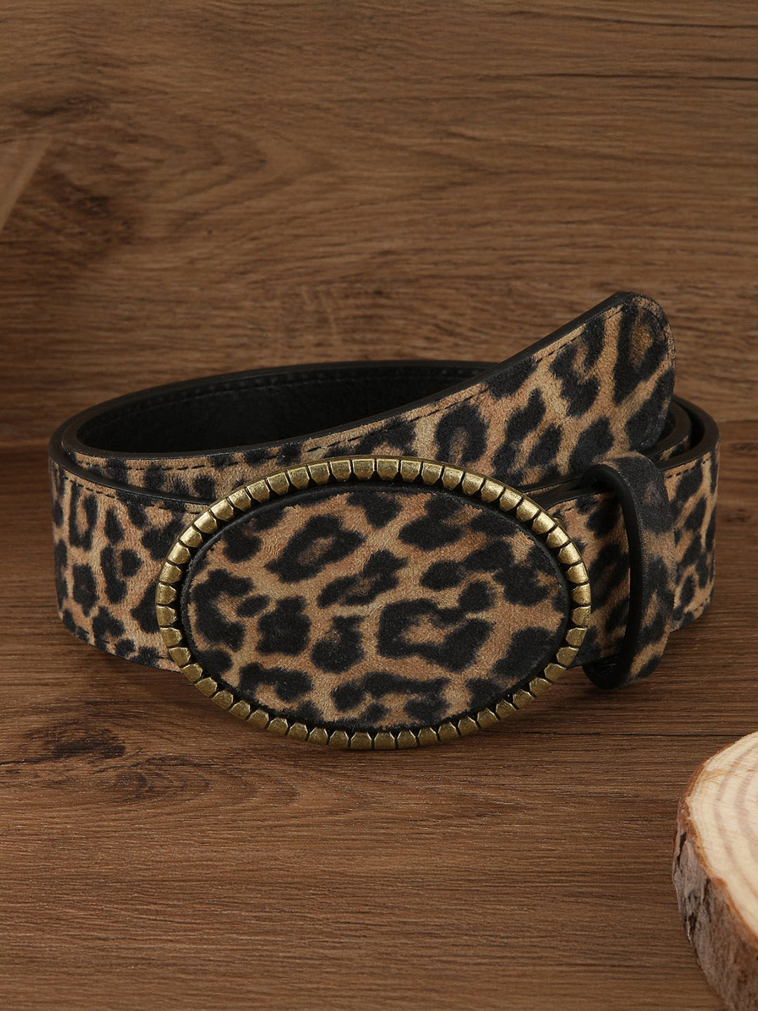 Leopard Print PU Leather Belt