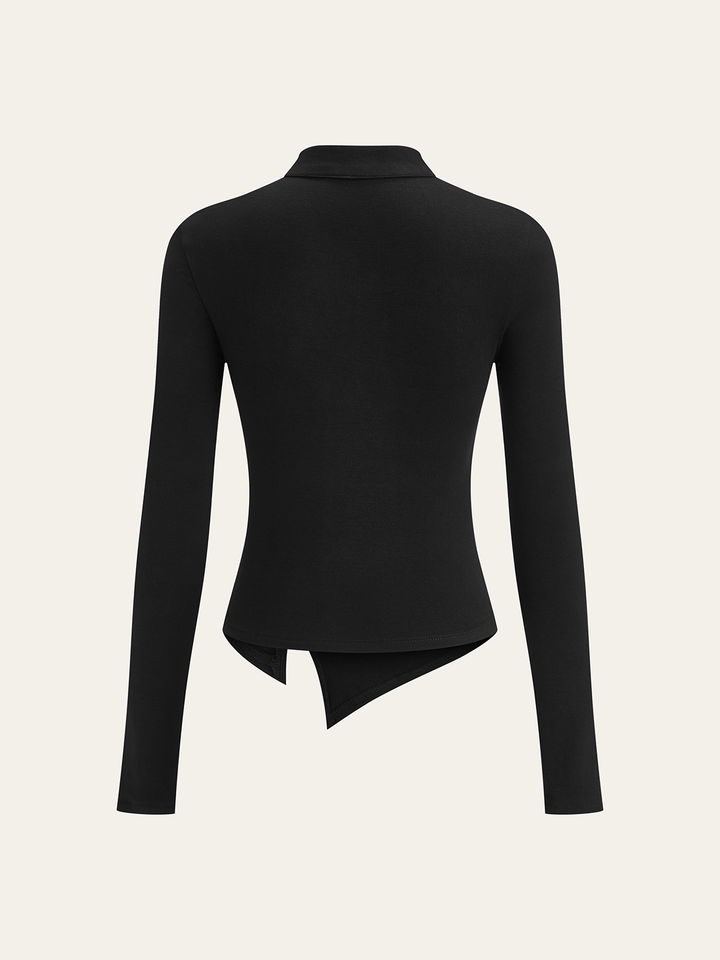 Asymmetric Metal Butterfly Detail Top