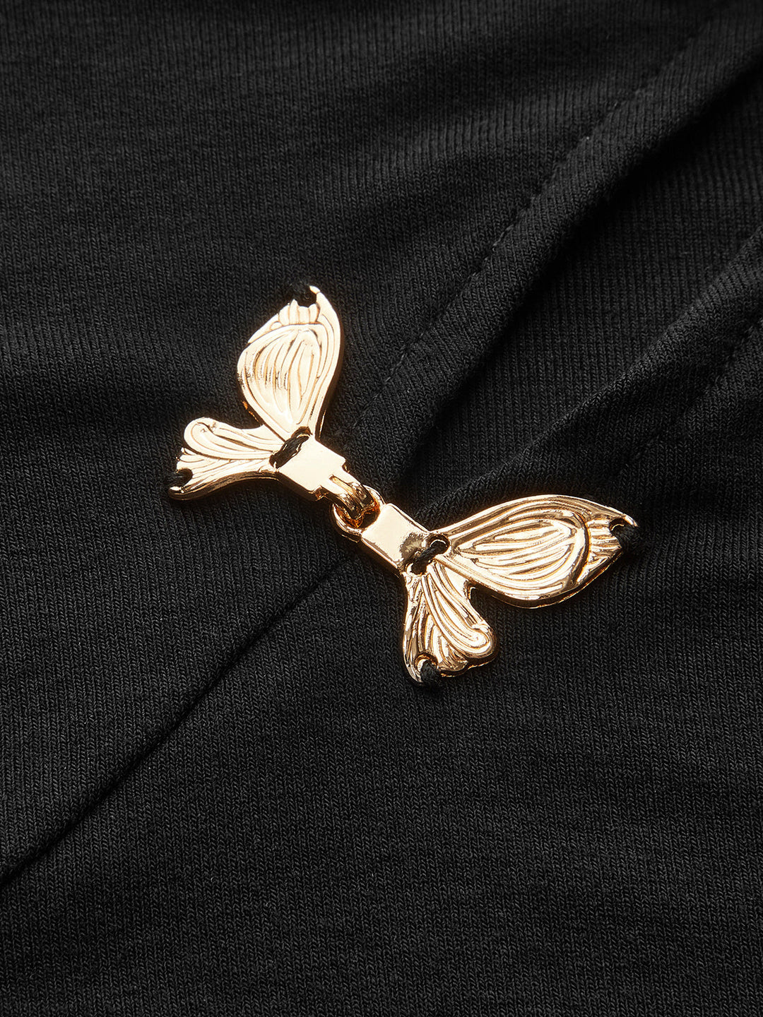 Asymmetric Metal Butterfly Detail Top