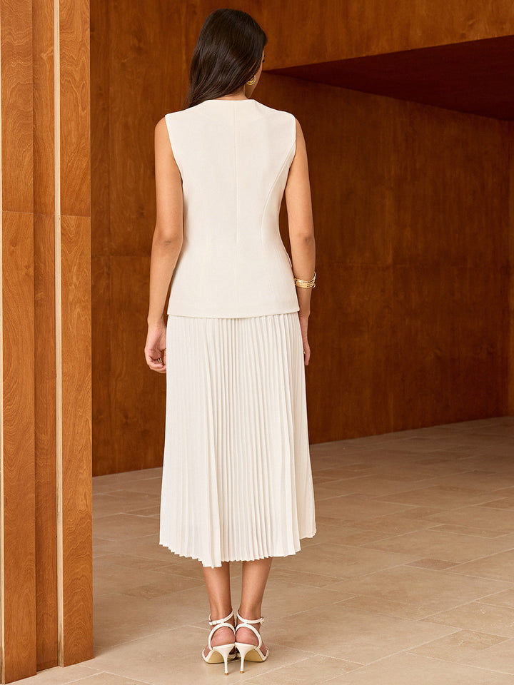 Sleeveless Button-Front Vest