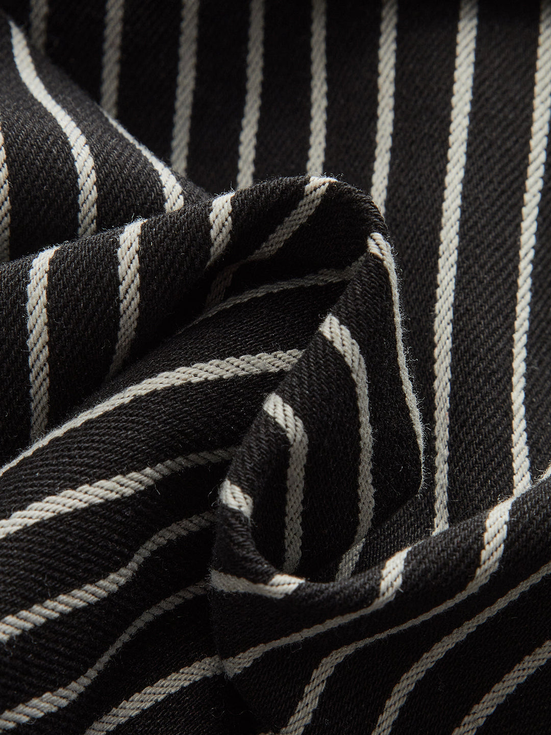 Cotton-Blend Striped Belted Longline Vest