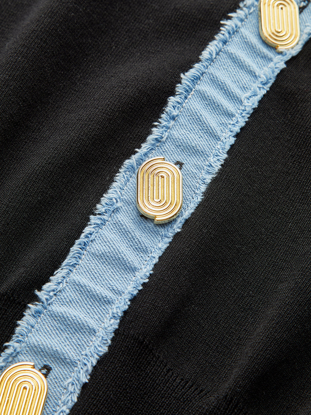 Denim Placket Button Knit Vest