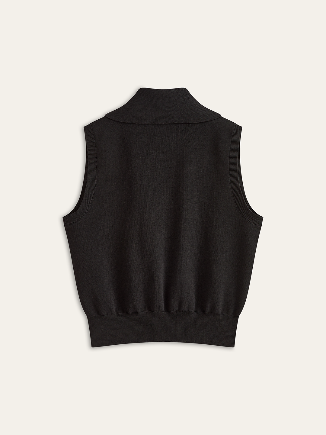 Denim Placket Button Knit Vest