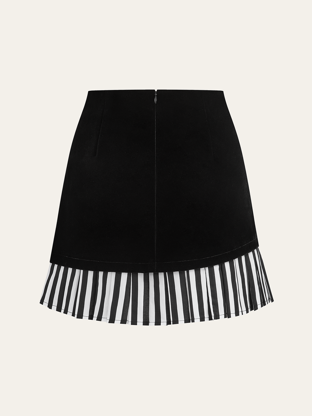 Asymmetric Contrast Striped Hem Mini Skirt