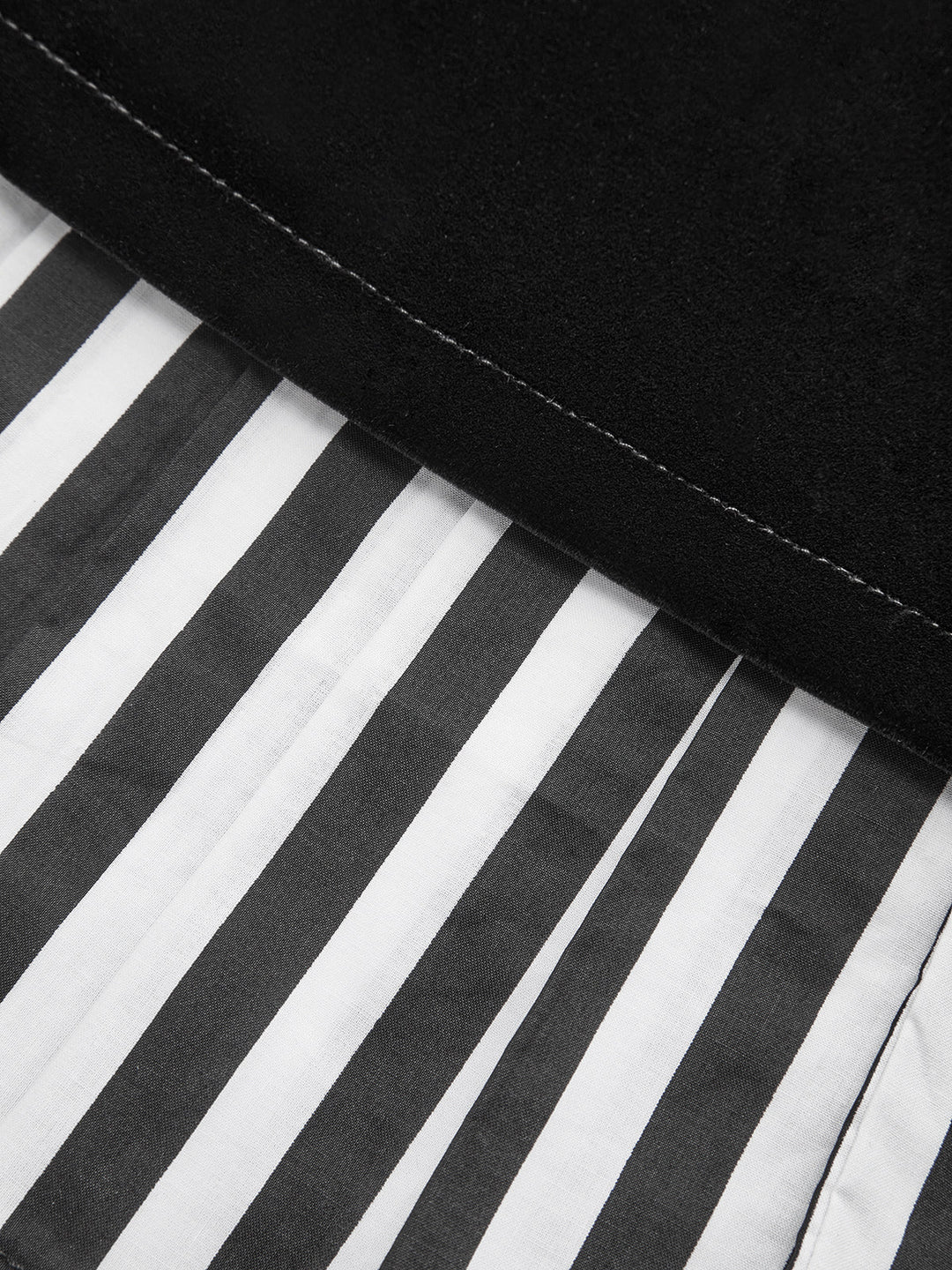 Asymmetric Contrast Striped Hem Mini Skirt