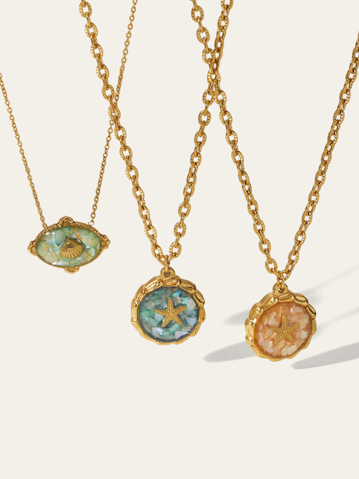 Golden Starfish Pendant Necklace