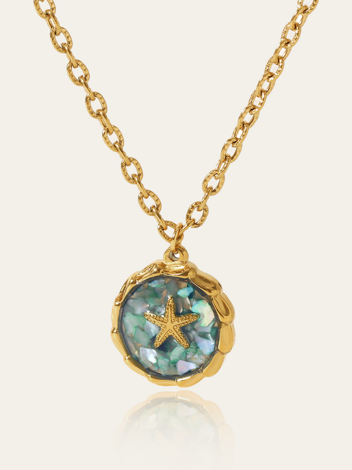 Golden Starfish Pendant Necklace