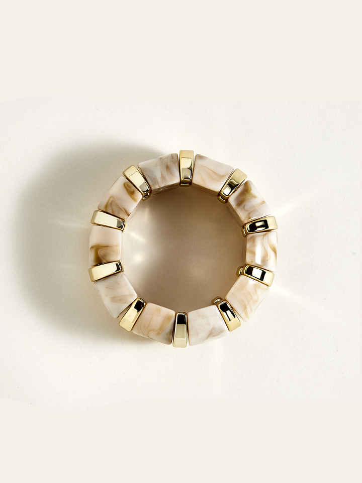 Marbled Resin and Golden Bracelet