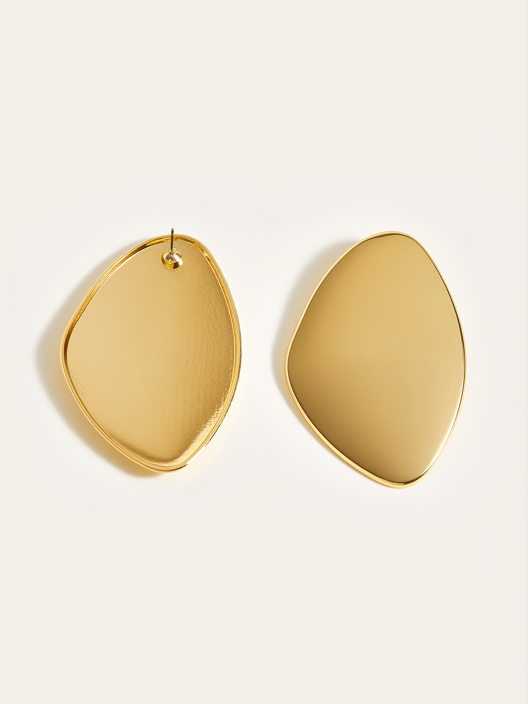 Golden Irregular  Smooth Earrings