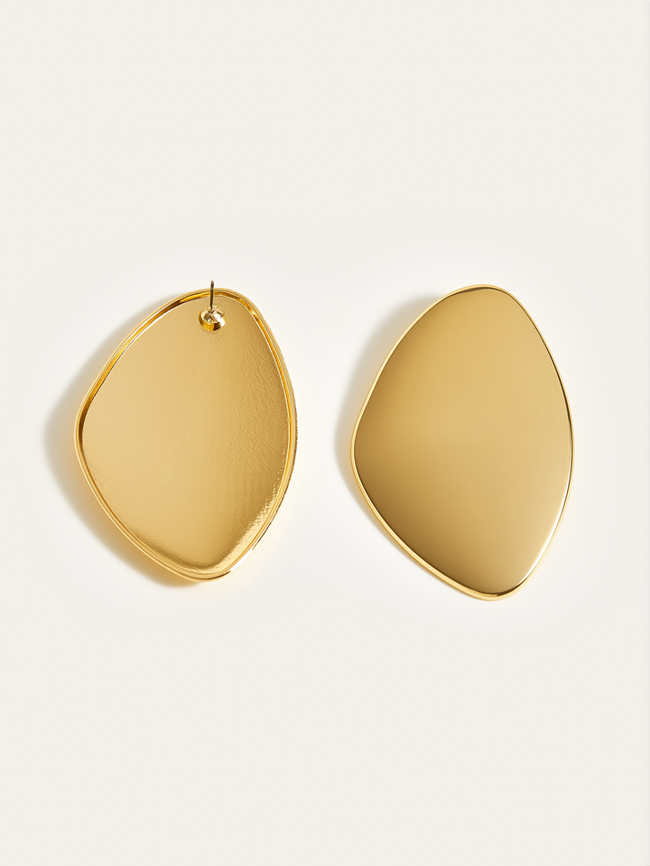 Golden Irregular  Smooth Earrings