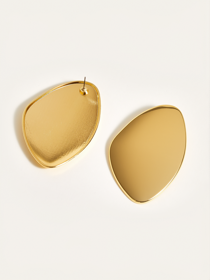 Golden Irregular  Smooth Earrings