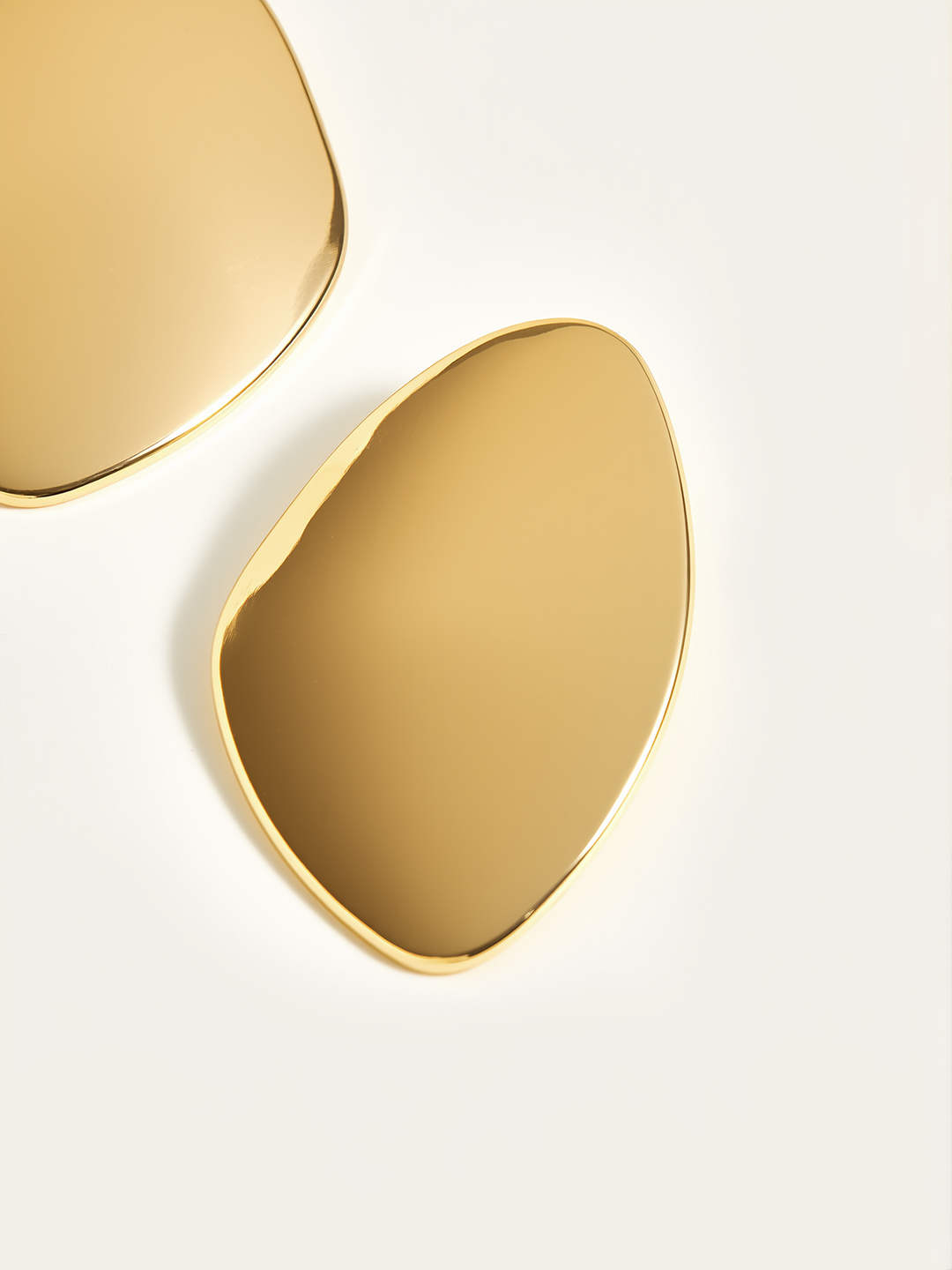 Golden Irregular  Smooth Earrings