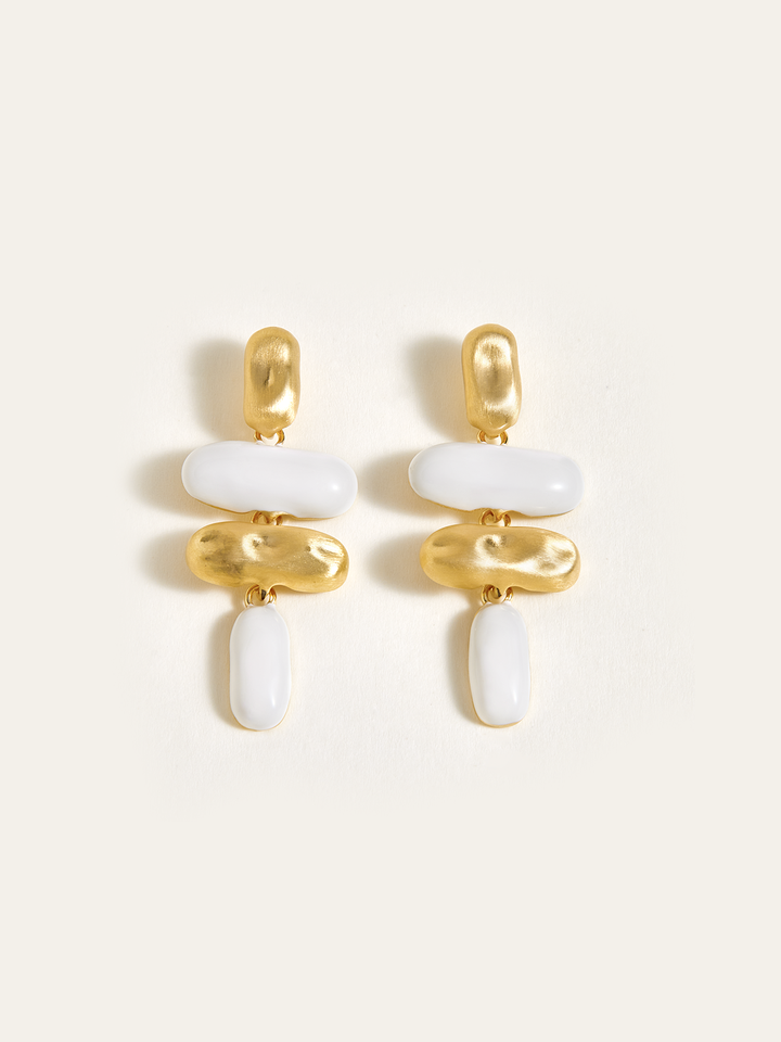 Oval-Shaped Drop Earrings