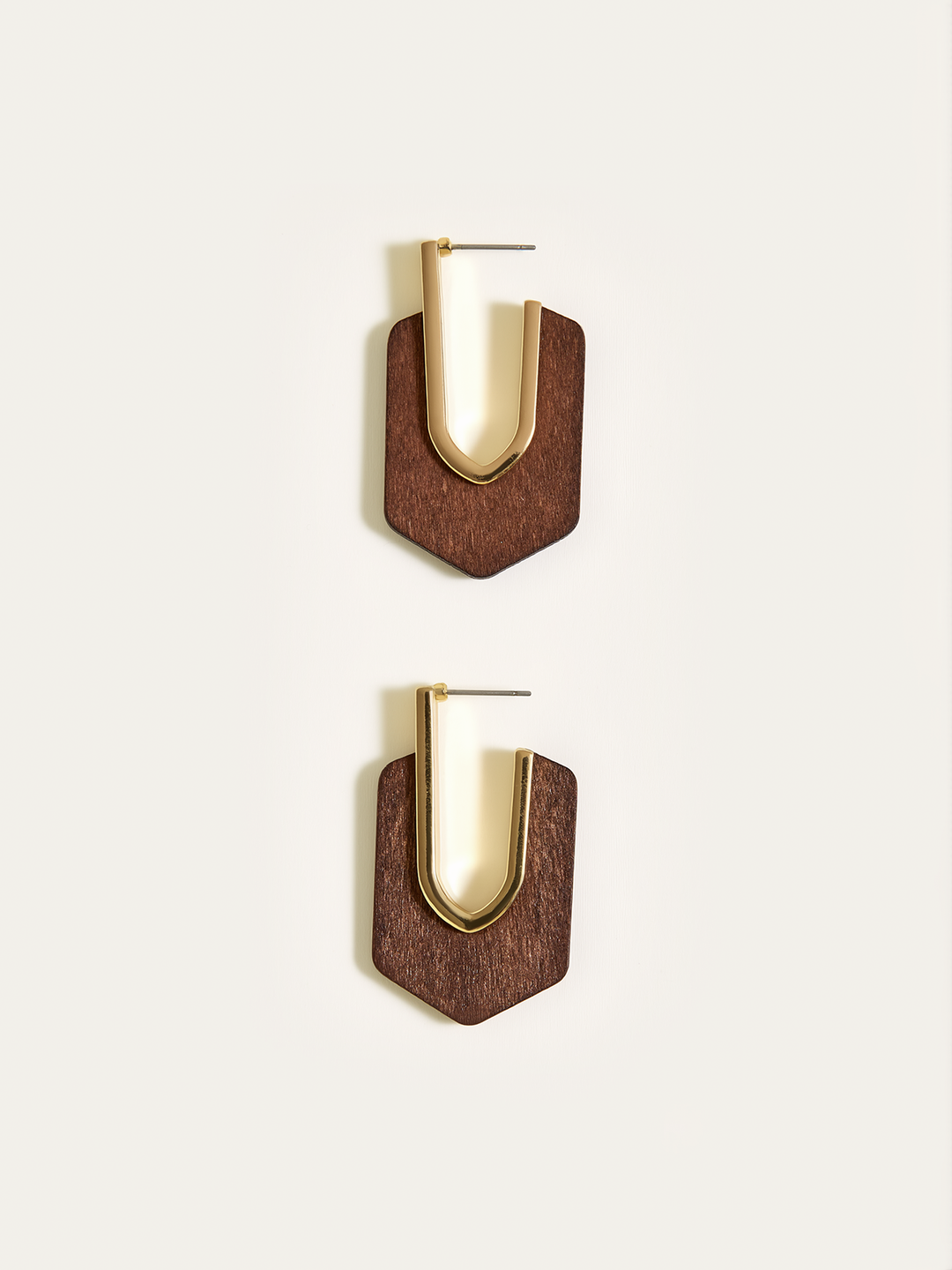 Wood Geometric Earrings
