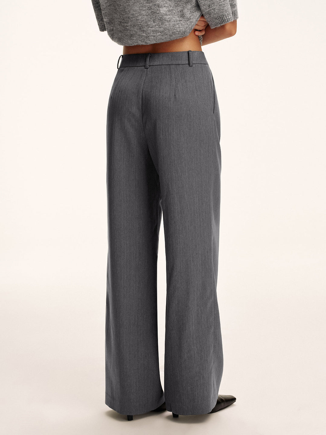 Cotton-Blend Pleated Pants without Belt