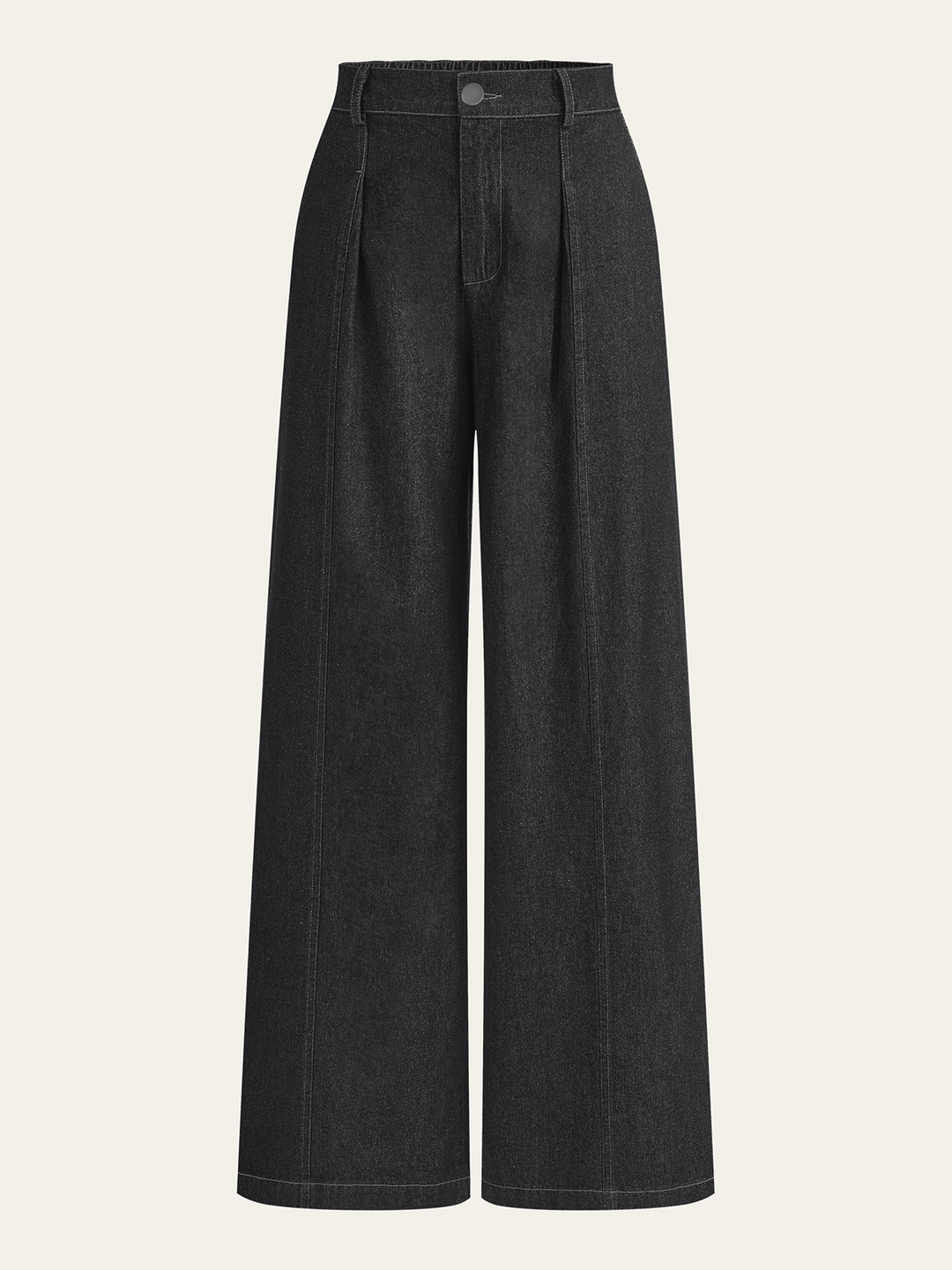 Mid-Waisted Wide-Leg Denim Pants