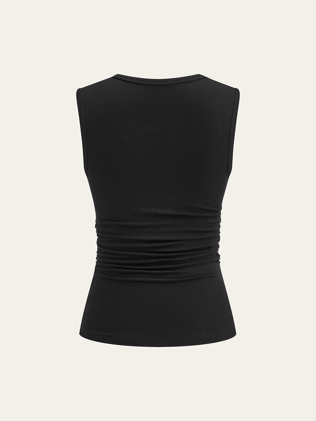Asymmetric Ruched Top with Buckle Detail