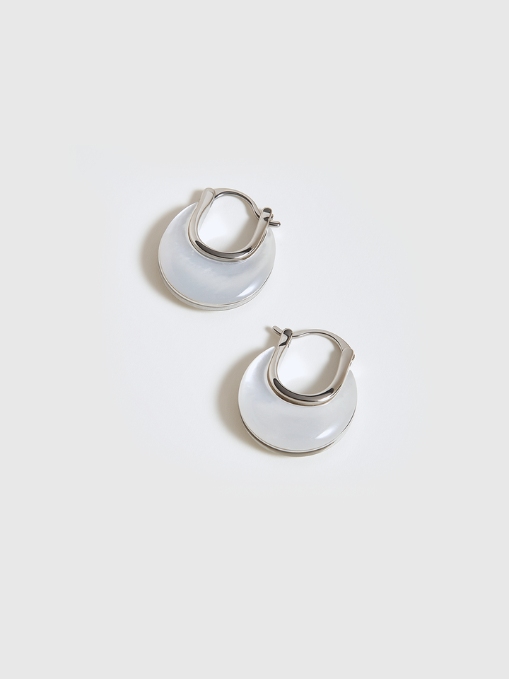 Mother of Pearl Hoop Earrings