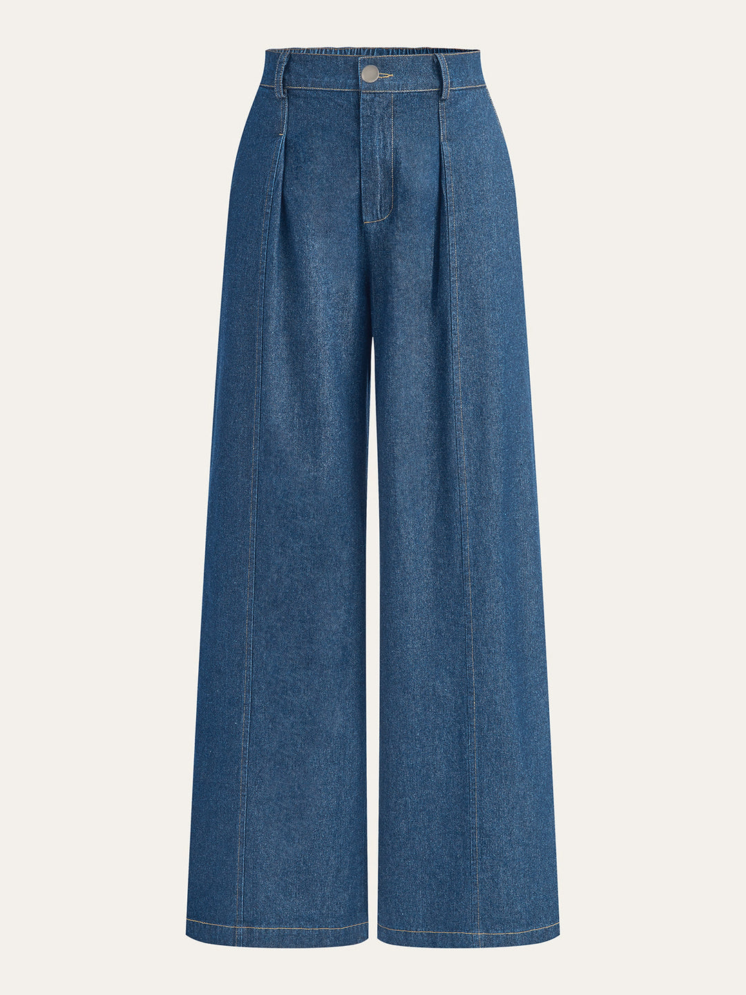 Mid-Waisted Wide-Leg Denim Pants
