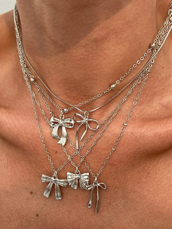 5pcs Bow Charm Necklace Set