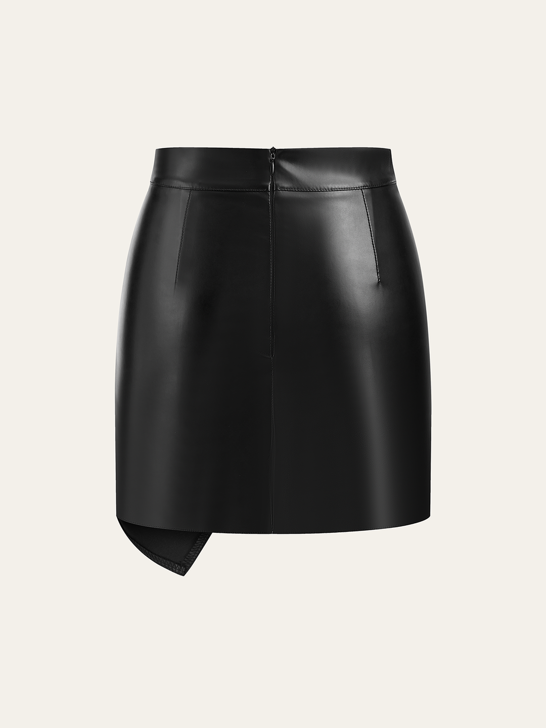 Faux Leather Twist Mini Skirt