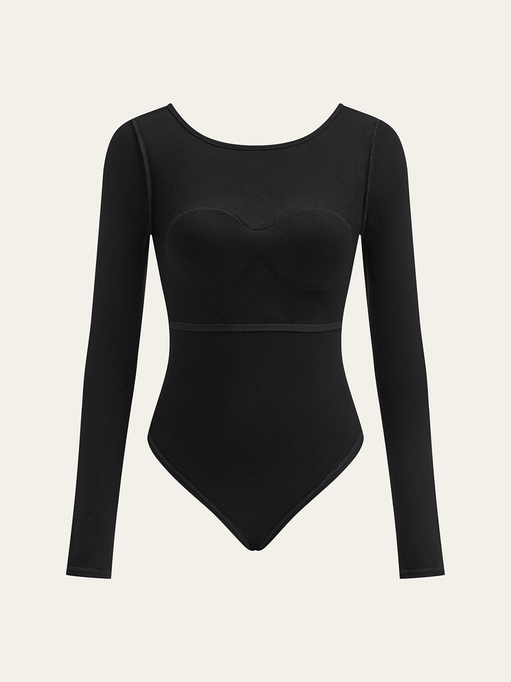 Bra-Free Long Sleeve Backless Bodysuit