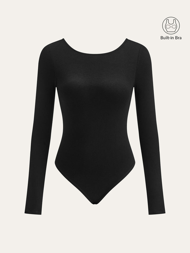 Bra-Free Long Sleeve Backless Bodysuit