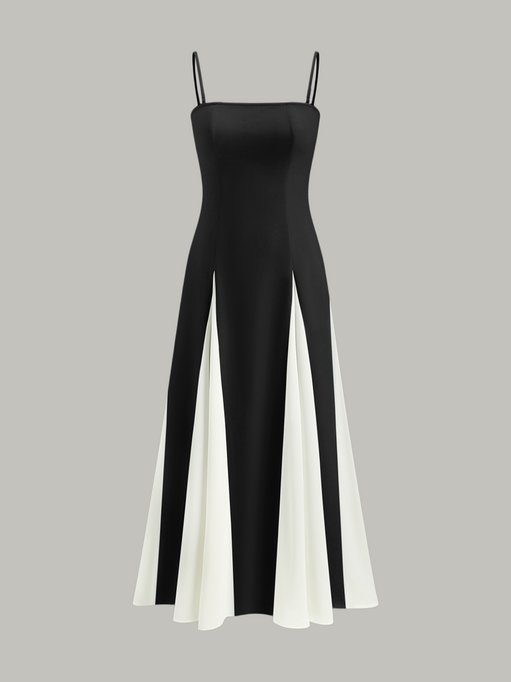 Color Block Strapless Maxi Dress
