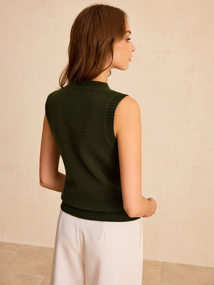 Metal Button Knit Vest