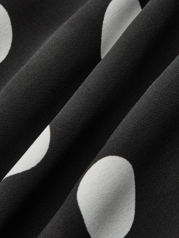 Strapless Polka Dot Ruched Maxi Dress