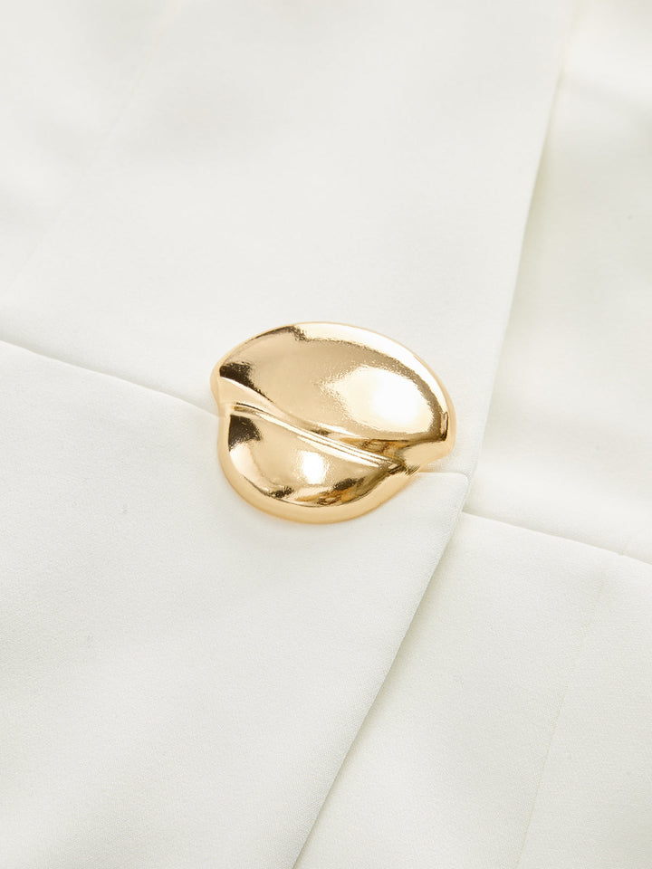 Sleeveless Metal Detail Pleated Mini Dress