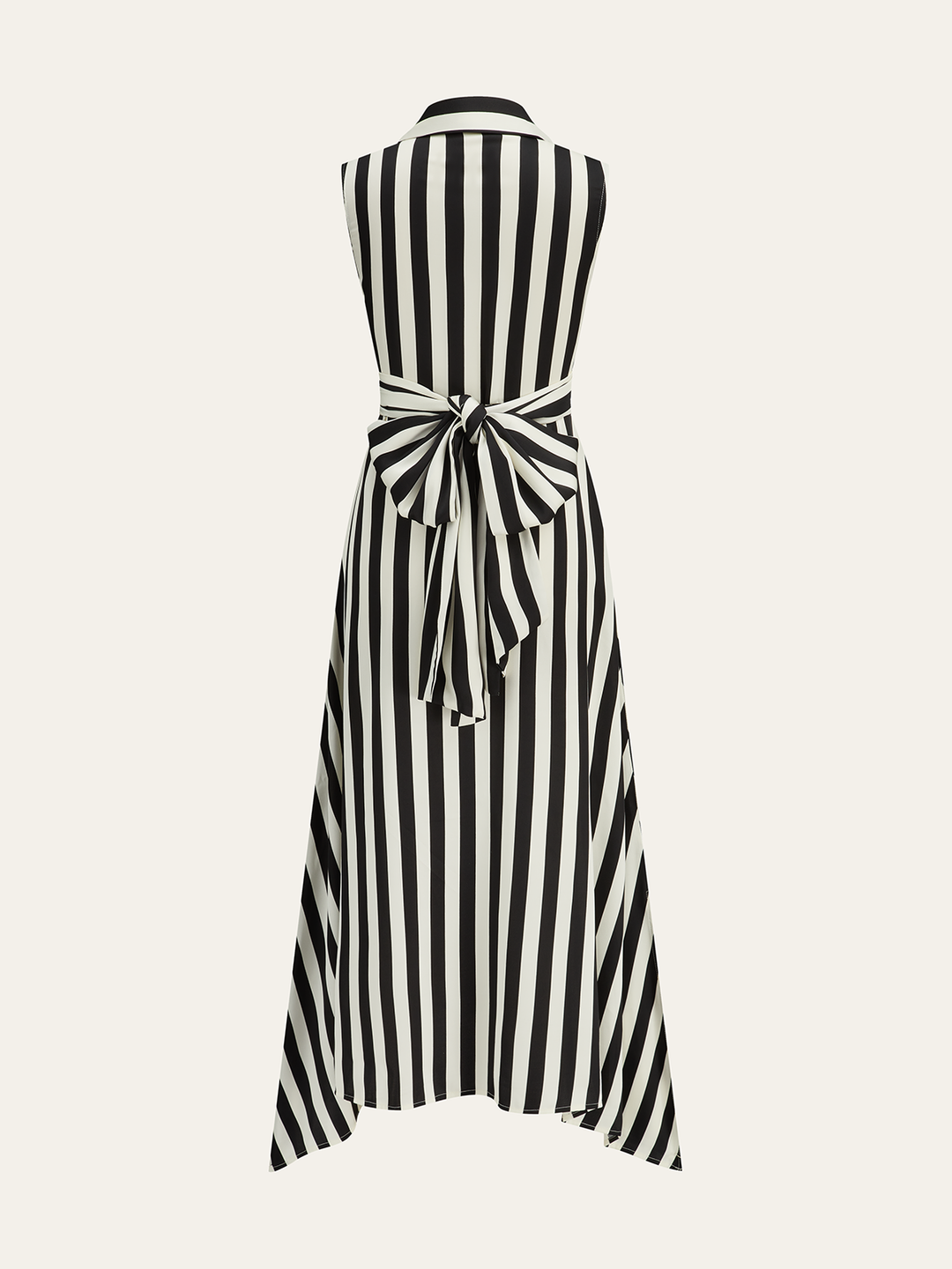 Striped Collared Sleeveless Maxi Dress