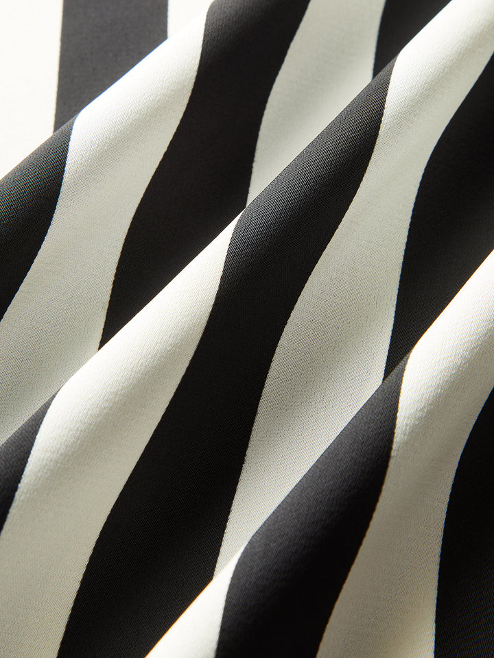 Striped Collared Sleeveless Maxi Dress