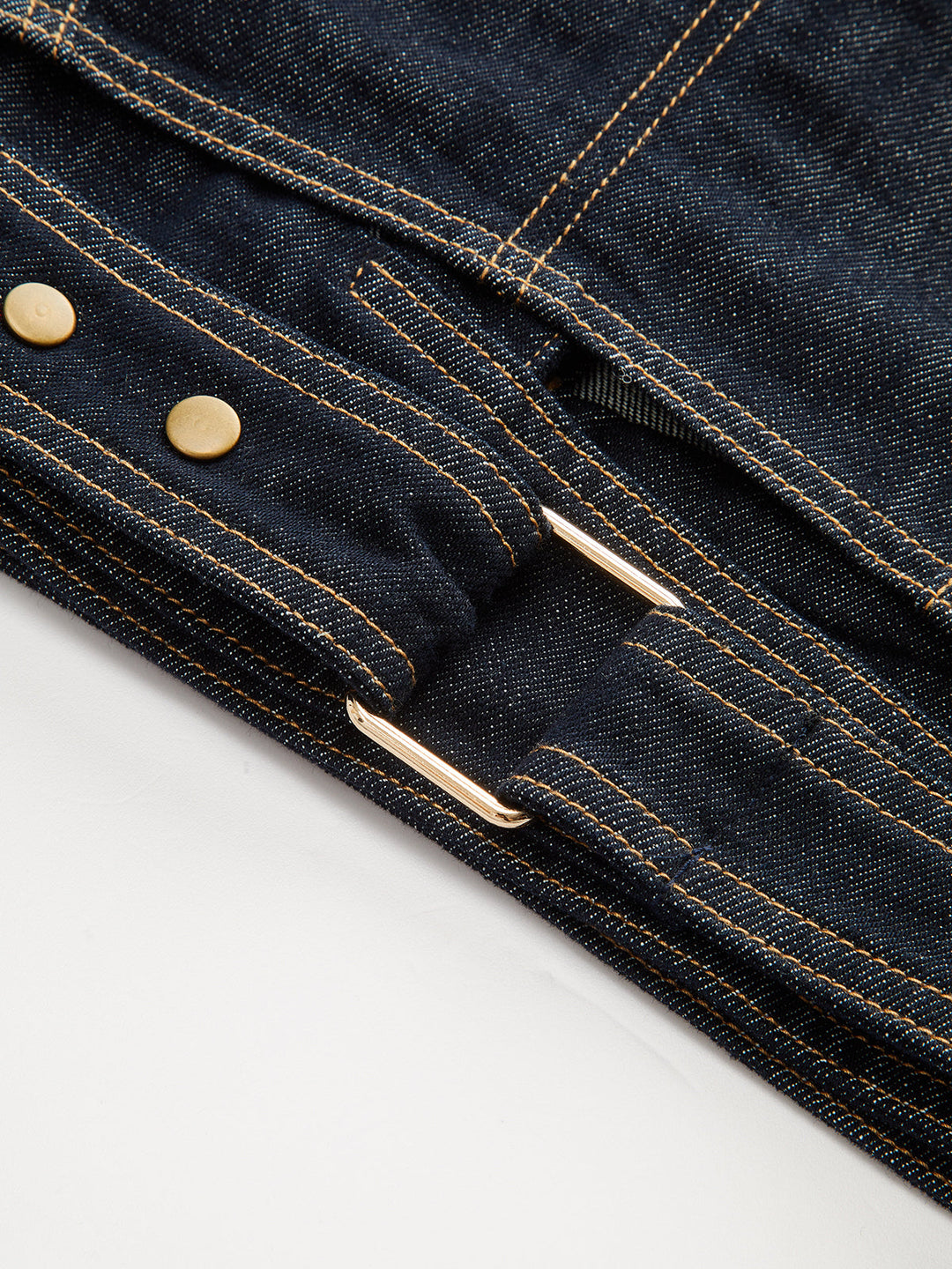 Short Sleeve Cropped Denim Top