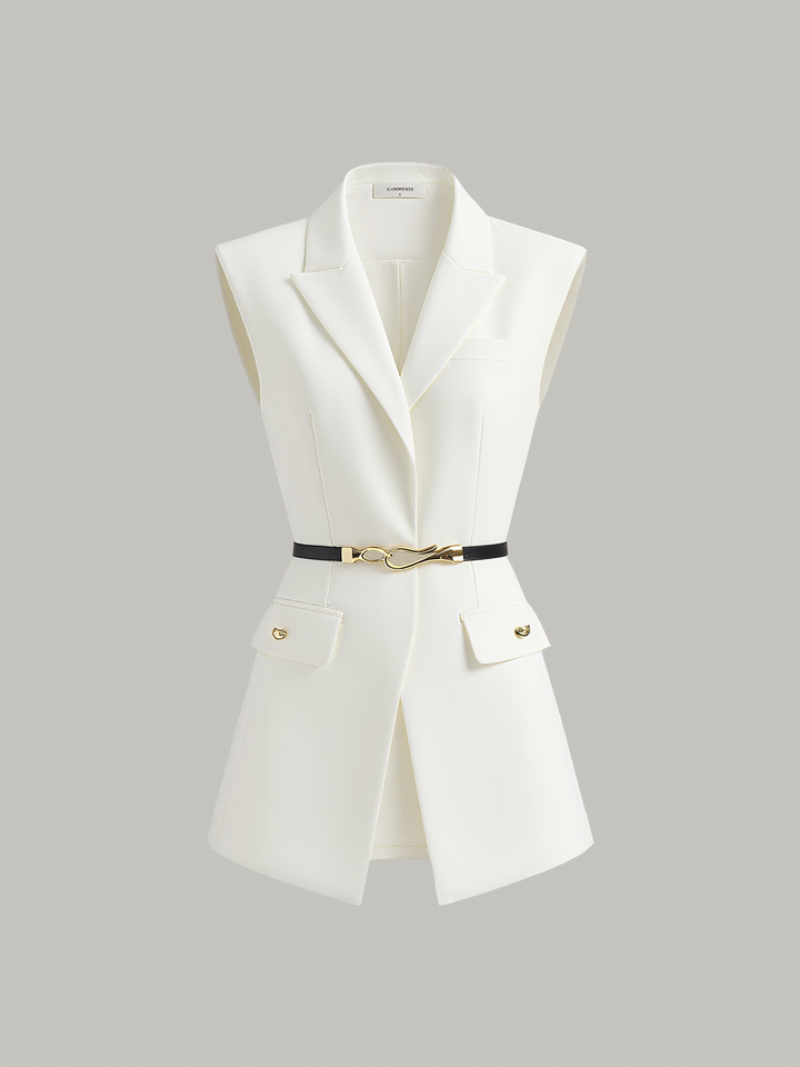 Belted Cap Sleeve Vest