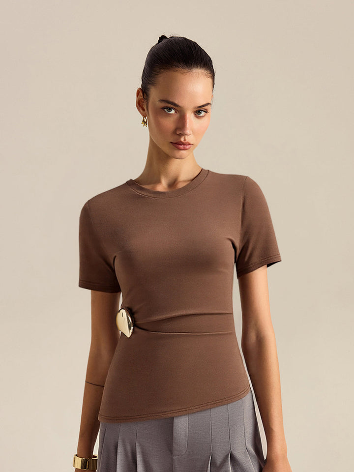 Asymmetric Short-Sleeved Top