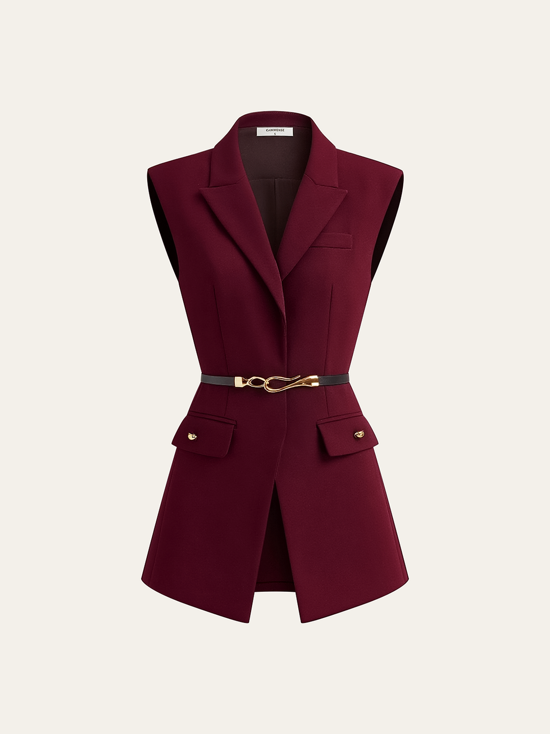 Belted Cap Sleeve Vest