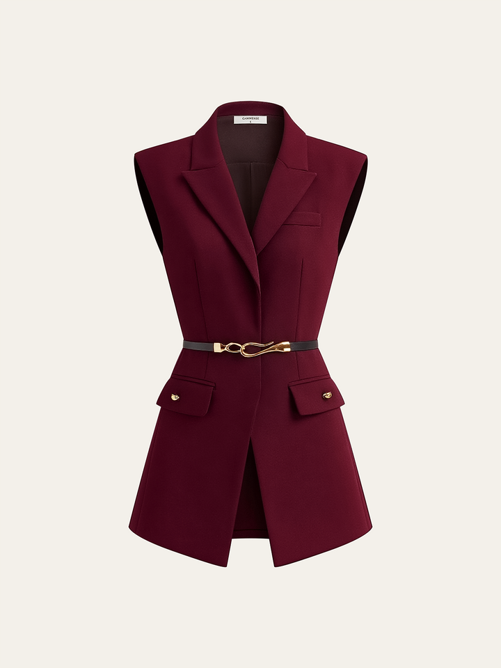 Belted Cap Sleeve Vest