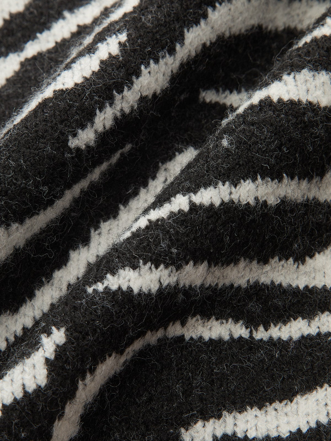 Metal Button Zebra-Striped Knit Vest