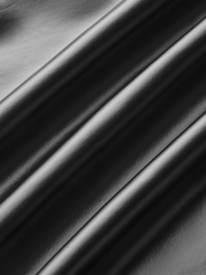 Faux Leather Paneled Knit Long Sleeve Mini Dress