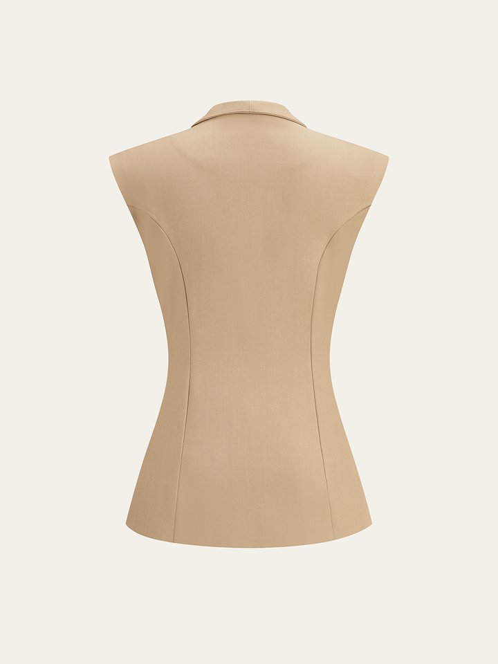 Double-Breasted Sleeveless Vest and Pants Set