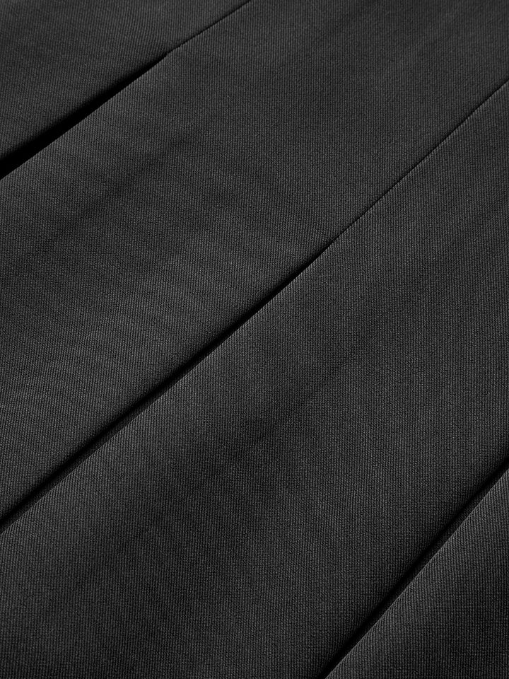 Pleated Mini Skirt with Decor Button