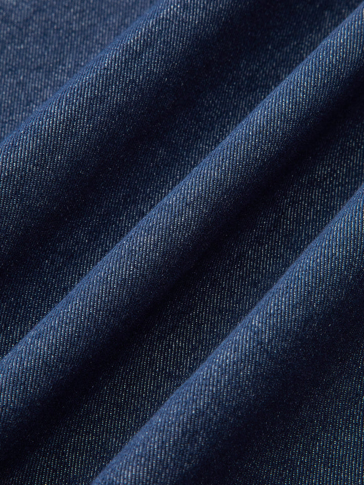 Lace Trim Denim Cami Maxi Dress