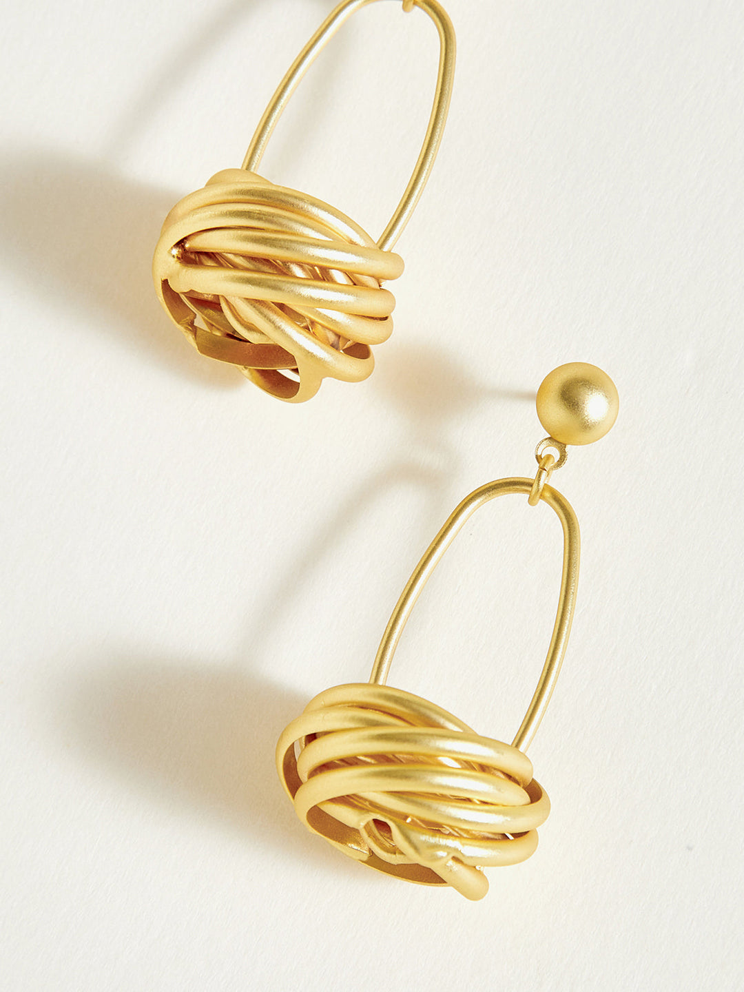 Golden Basket Drop Earrings