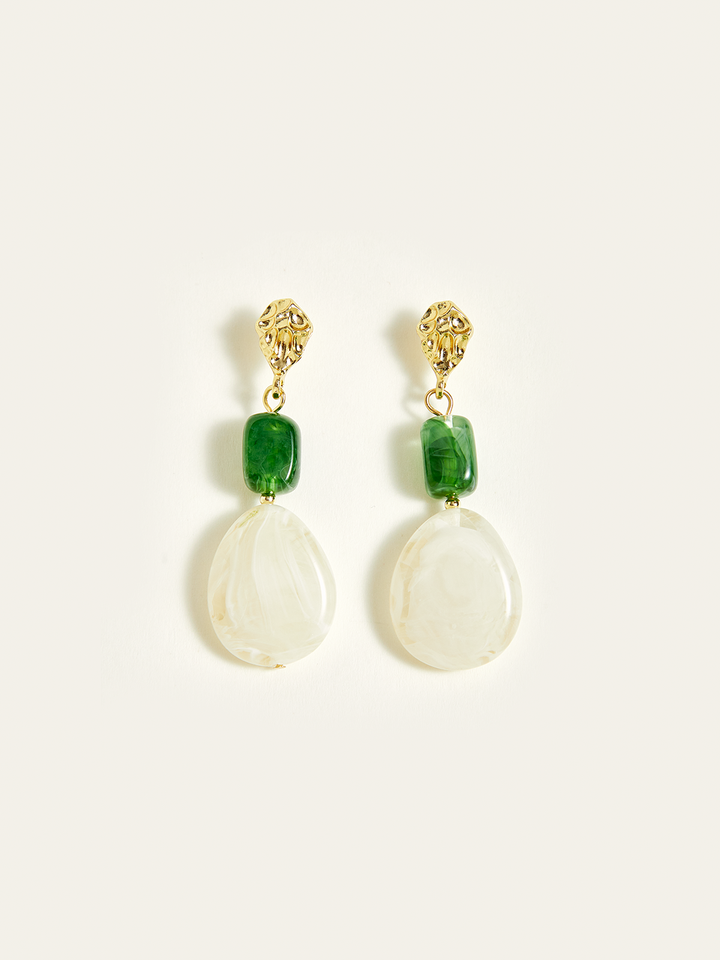 Irregular Resin Bead Drop Earrings