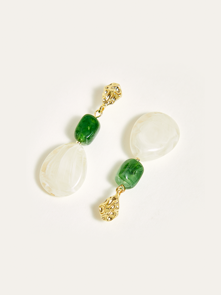 Irregular Resin Bead Drop Earrings